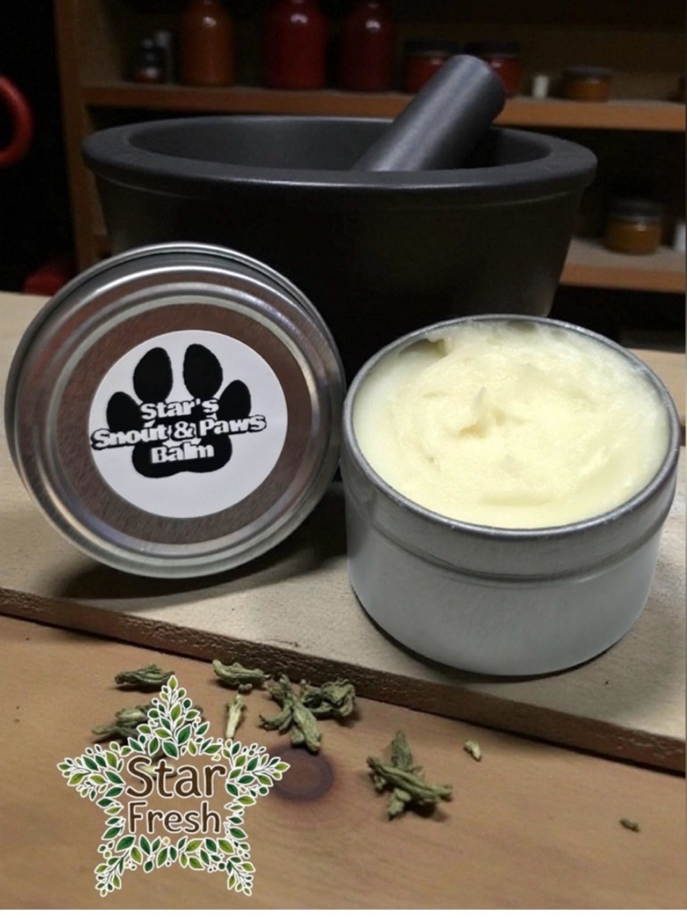 Hand Crafted Paw & Snout Salve - White Balm in Silver Tin 2oz